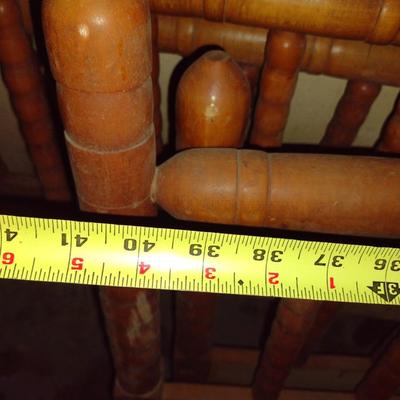 Pair of Solid Turned Wood Twin Sized Bed Frames Head and Foot Board