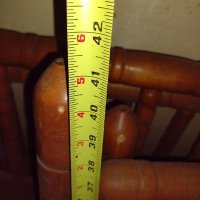 Pair of Solid Turned Wood Twin Sized Bed Frames Head and Foot Board