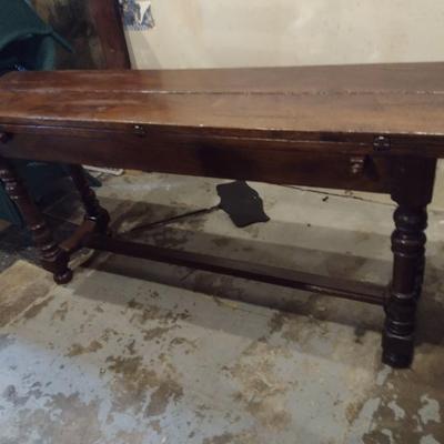 Antique Worktable with Flip Leaf Extensions