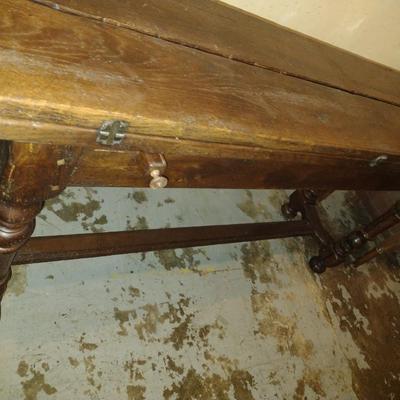 Antique Worktable with Flip Leaf Extensions