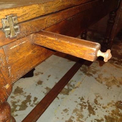 Antique Worktable with Flip Leaf Extensions