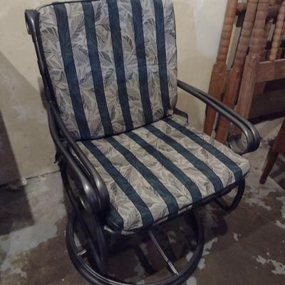 Metal Frame Patio Swivel Rocker with Cushions