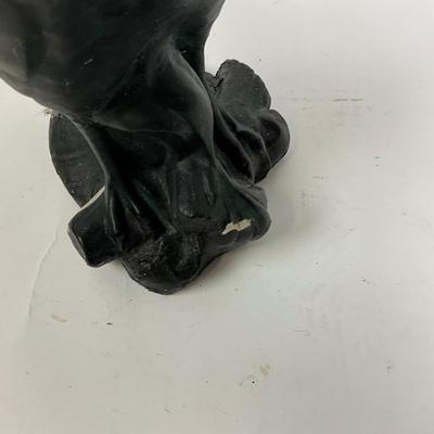 Lot 1050 Black Rooster Yard Art Cast Concrete