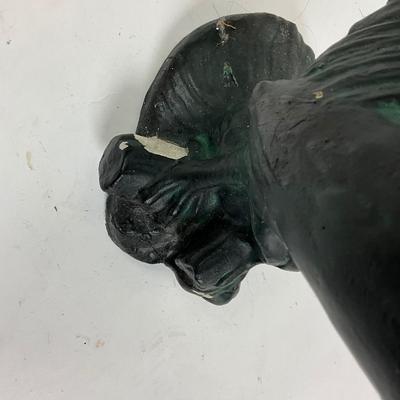 Lot 1050 Black Rooster Yard Art Cast Concrete