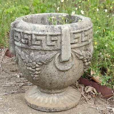 Concrete Urn Planter- Approx 9" in Diameter