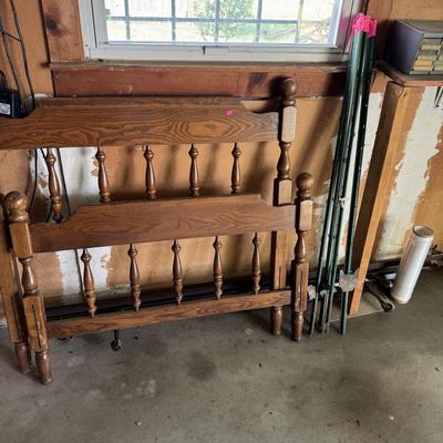 Twin wooden bed
