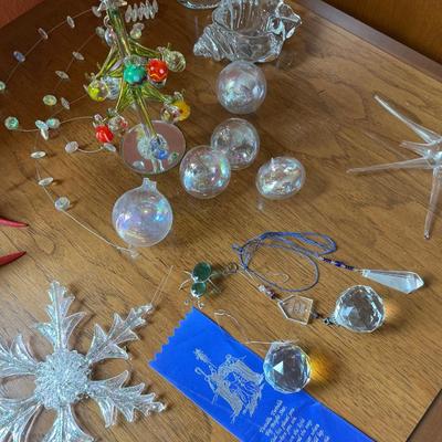 L71- Galileo Thermometer, glass tree/ornaments, other glass itrms