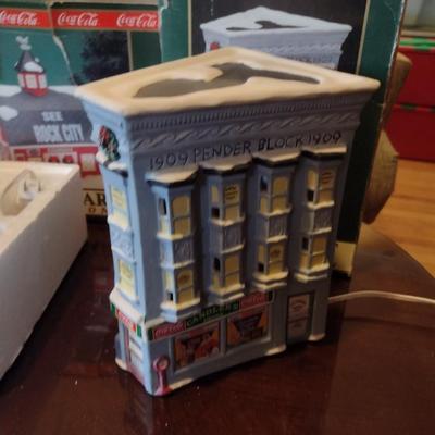 Pair of Coca-Cola Christmas Village Houses