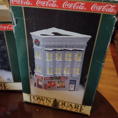 Pair of Coca-Cola Christmas Village Houses