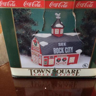 Pair of Coca-Cola Christmas Village Houses
