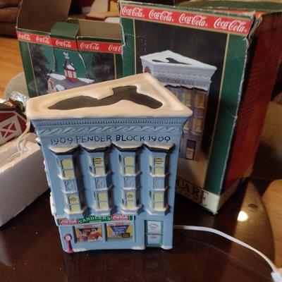Pair of Coca-Cola Christmas Village Houses