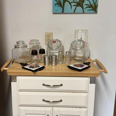 Rolling cart & glass