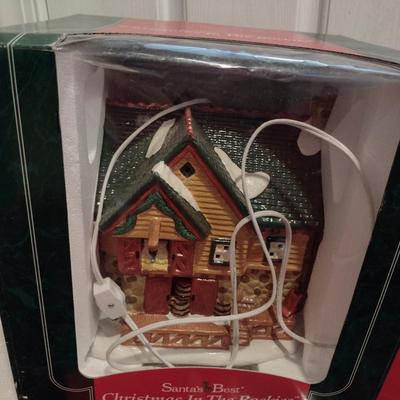 Collection of Christmas Decor- Village Houses and Ceramic Deer (#1)