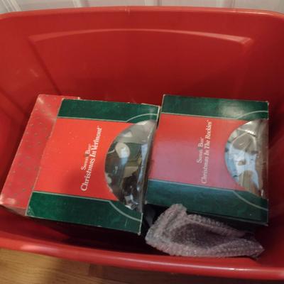 Collection of Christmas Decor- Village Houses and Ceramic Deer (#1)