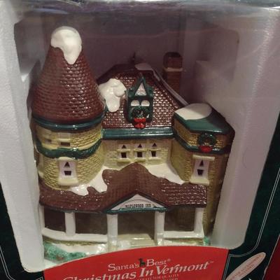 Collection of Christmas Decor- Village Houses and Ceramic Deer (#1)