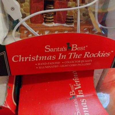 Collection of Christmas Decor- Village Houses and Ceramic Deer (#1)