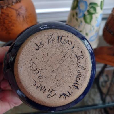 Collection of Home Decor- Carved Gourds, Candle Holder, Clock, etc