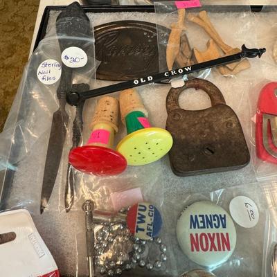 Misc, Belt buckles, pins