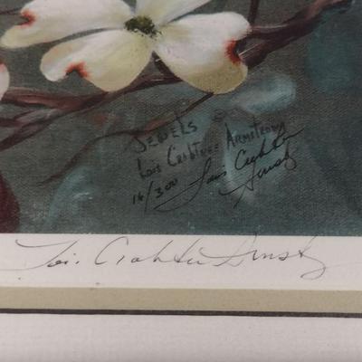 Lois Crabtree Armstrong "Jewels" Framed Cardinal and Dogwood Theme Art- Numbered and Signed by Artist