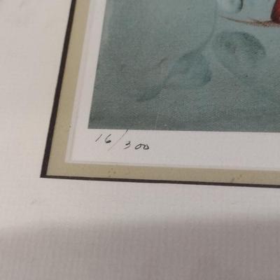 Lois Crabtree Armstrong "Jewels" Framed Cardinal and Dogwood Theme Art- Numbered and Signed by Artist