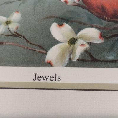 Lois Crabtree Armstrong "Jewels" Framed Cardinal and Dogwood Theme Art- Numbered and Signed by Artist