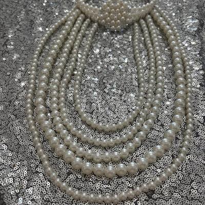 Pearl multi layered choker necklace,