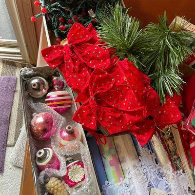 C8- tablecloths, tree decor