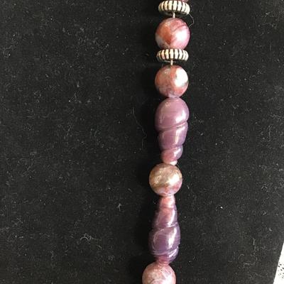 Purple Glass Beaded Necklace