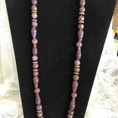 Purple Glass Beaded Necklace