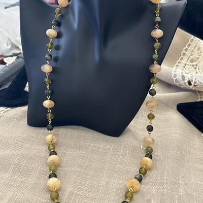 Worthington green and different colored beaded long necklace