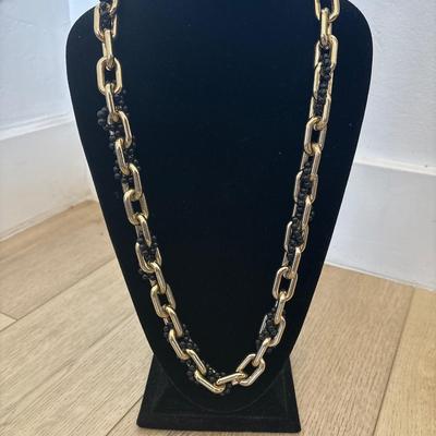 Vintage plastic gold, toned chain necklace
