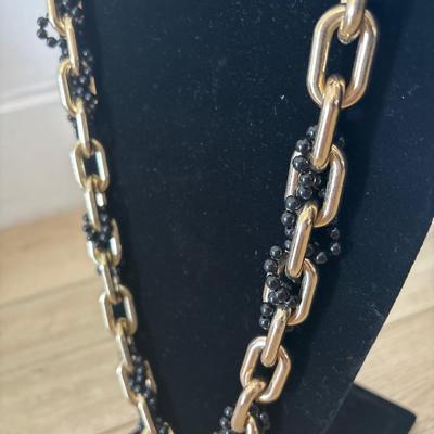 Vintage plastic gold, toned chain necklace