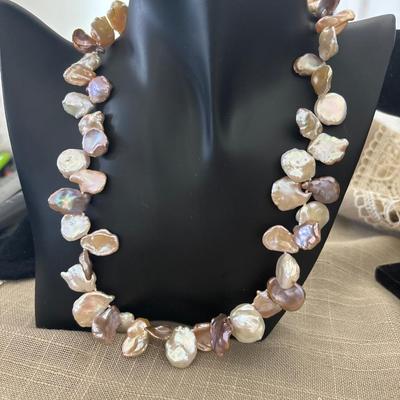 Freshwater Petal Pearl w/ Sterling 925 & Quartz Accents Necklace