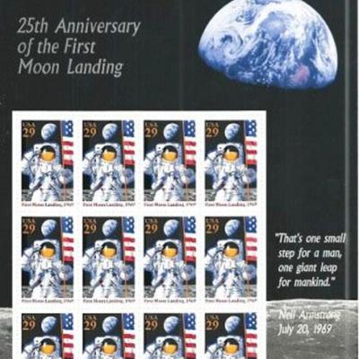 25th Anniversary Moon Landing Stamps