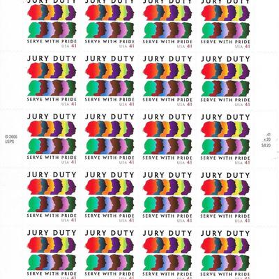 Jury Duty USA Stamp Sheet
