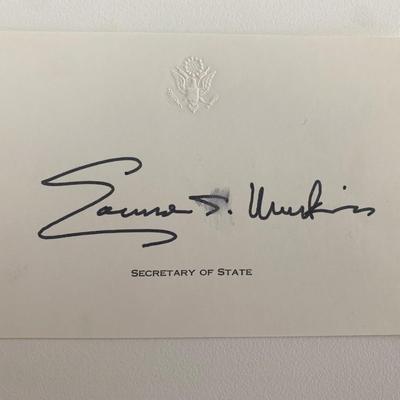 Politician Edmund Muskie original signature