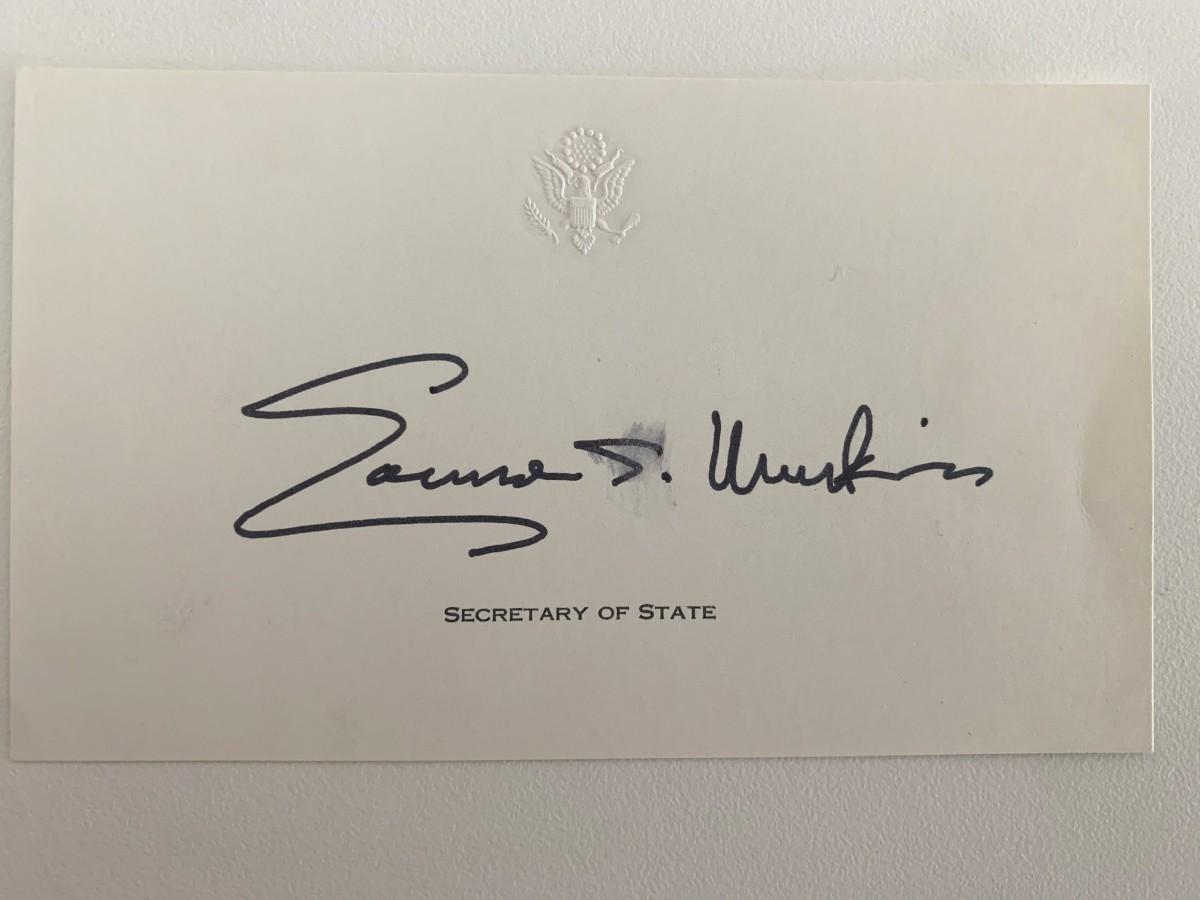 Politician Edmund Muskie original signature | EstateSales.org