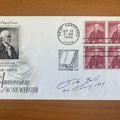 John Ball signed first day cover