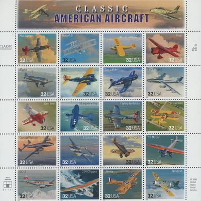 USPS 1997 Classic American Aircraft - Sheet of Twenty Stamps