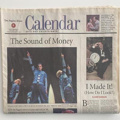 Los Angeles Times Calendar Millennium (Backstreet Boys album)  original 2000 vintage newspaper 