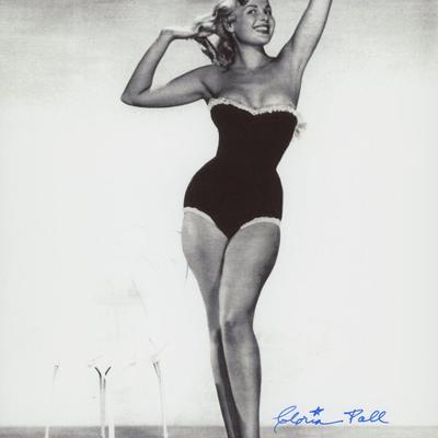 1950's Showgirl Gloria Pall signed Abbott and Costello photo
