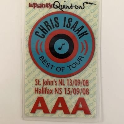 Chris Isaak 2008 Best Of Tour Backstage Pass