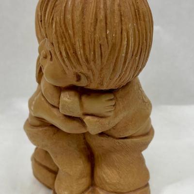 Fannykins boy girl hugging sculpture figurine