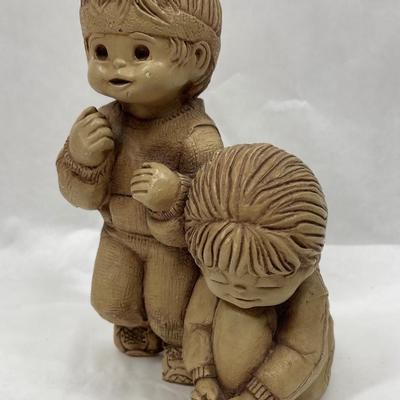 Fannykins by Bill Mack Boy & Girl “Warming Up” Clay Sculpture Kids figurine