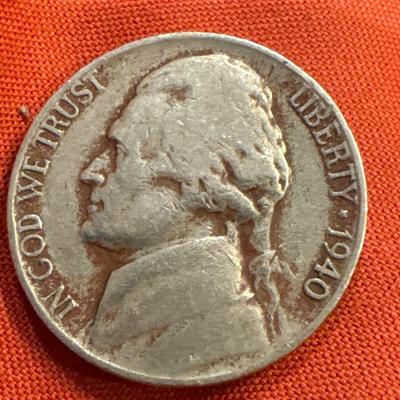 1940 Jefferson nickel U S coin