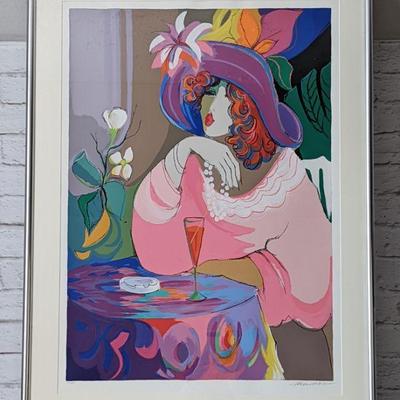 Isaac Maimon "Champagne Girl" 34.5x45.5 with COA  $300