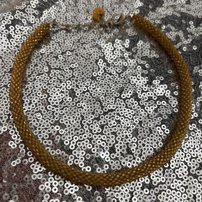 Vintage Glass bead mesh type choker necklace