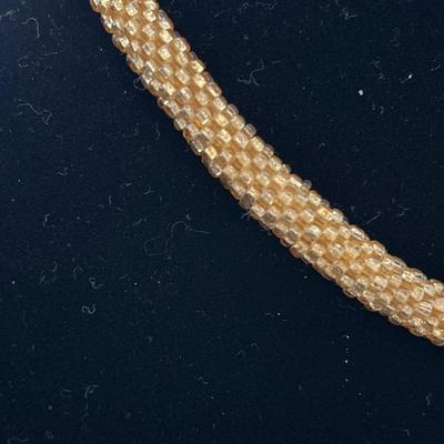 Vintage Glass bead mesh type choker necklace