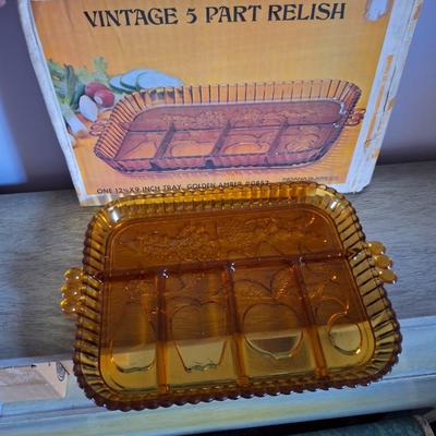 Vintage 5 Part Relish Dish