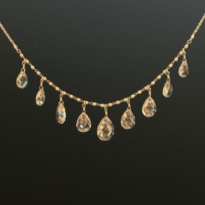 925 Sterling silver real crystal made in Sri Lanka necklace